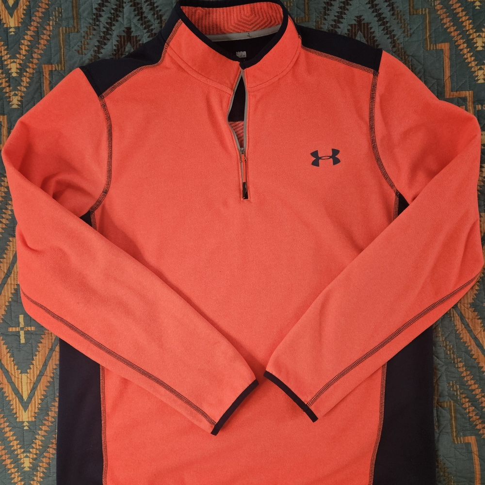 Under Armour Men's Coral‎ and Navy Pullover. #1315